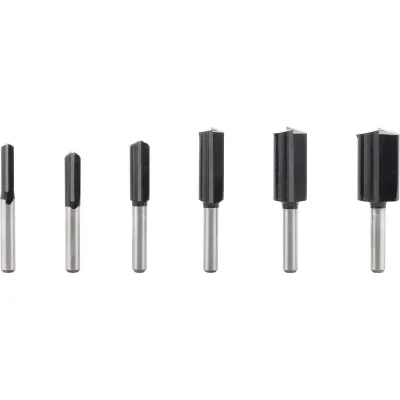 Nutfräser-Set, 6-teilig (1/4"-Schaft)