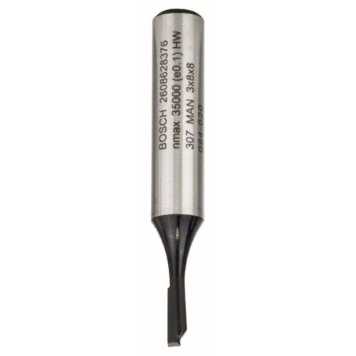 Bild: Nutfräser Standard for Wood, Ø 3mm, Arbeitslänge 8mm (Schaft Ø 8mm, einschneidig