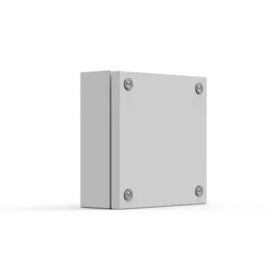 Eldon Klemmenkasten STB404012 | Stahlblech Gehäuse IP66 400x400x120 mm | außen geeignet | pulverbeschichtet grau RAL7035