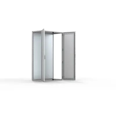 Eldon Standschrank MCD20125R5 | Stahlschrank 2000x1200x500 mm | IP55 | 2-türig | Montageplatte | grau RAL7035