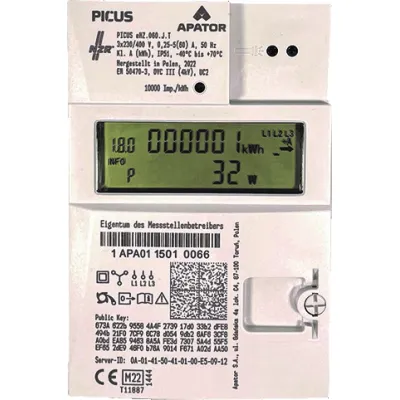 NZR Stromzähler elektronisch 23030627 | Drehstromzähler 3x230/400V | 2-Tarif | MID geeicht | D0-Ausgang | digital | IP20
