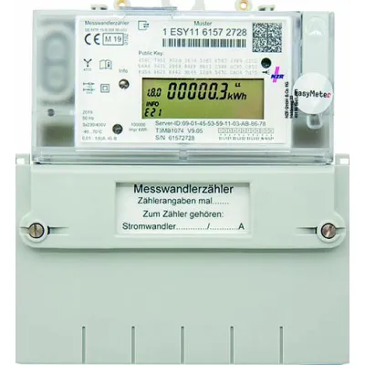 NZR Messwandlerzähler T3M 63021206 | Drehstromzähler | MID geeicht | 2-Tarif | 1(6)A | 3x230/400V | digital | IP20