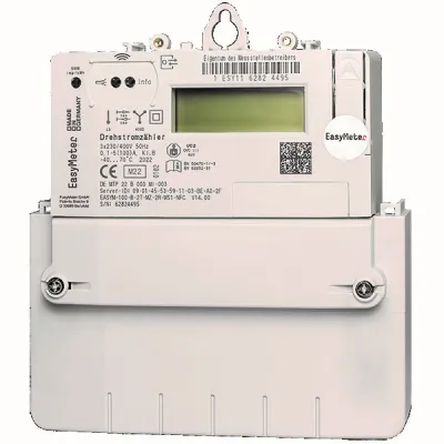 NZR Drehstromzähler EasyM100 63421315 | 3-Phasen | MID geeicht | 5(100)A | Zweitarif | digital | Photovoltaik
