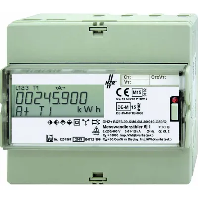 NZR Drehstromzähler DHZ+ 57320205 | digital | MID geprüft | S0 Impuls | 2-Tarif | Messwandler | Hutschiene | 3x400V