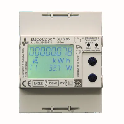 NZR Drehstromzähler elektronisch 63420418 MID | M-Bus | geeicht | 0,25-5(85)A | 4TE | digital | Rücklaufsperre | 2 Tarif
