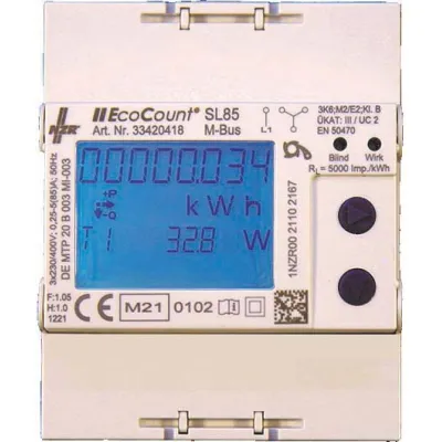 NZR Drehstromzähler EcoCount SL 5/1A 43420405 | elektronisch | M-Bus | MID | Hutschienenzähler | 5A | geeicht