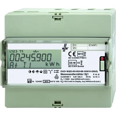 NZR Drehstromzähler DHZ+ 57320218 | Elektronisch | 2-Tarif | MID geeicht | S0 | 5(80)A | 3x230/400V | Hutschiene