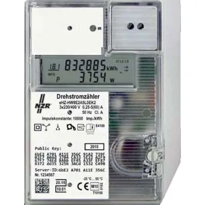 NZR Elektrizitätszähler eHZ EDL21 | digital | Drehstrom | MID | 5(60)A | wireless M-Bus | 2 Tarife | D0-Ausgang