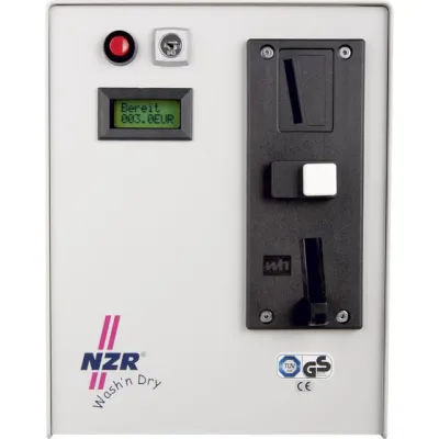 NZR Münzzähler ZMZ 0215 | 230V | für Waschmaschine & Trockner | 1€ Einwurf | Edelstahl | Restlaufzeitanzeige