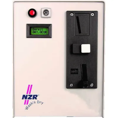 NZR Münzzähler ZMZ 0215 | 230V | für Waschmaschine & Trockner | 1€ Einwurf | Edelstahl | Restlaufzeitanzeige