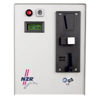 NZR Münzzähler ZMZ 0215 | 230V | für Waschmaschine & Trockner | 1€ Einwurf | Edelstahl | Restlaufzeitanzeige