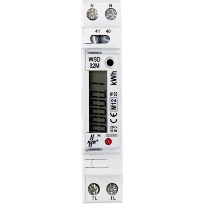 NZR EcoCount WSD 32M MID Stromzähler | 1-phasig | 230V | 5(32)A | M-Bus | S0 | Hutschiene | Klasse B | digital