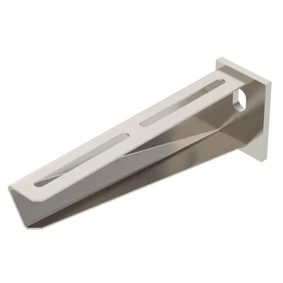 OBO Bettermann Wand- und Stielausleger AW 30 21 A2 | 210 mm | 3 kN | Edelstahl | 90° Winkel | silber