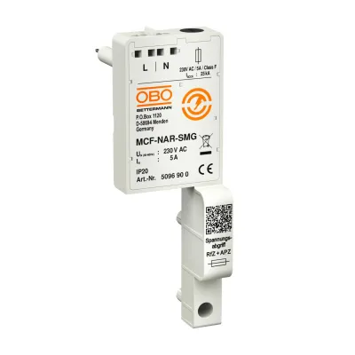 OBO Bettermann Adapter Spannungsabgriff MCF-NAR-SMG 5096900 | 5A Feinsicherung | 6,3x32 mm | inkl. 2 Buchsenstecker