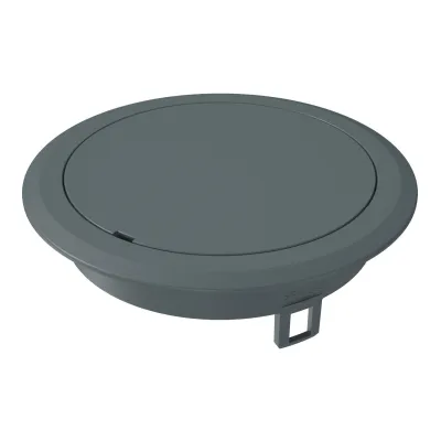 BETTERMANN Blinddeckel GES R2B 7011 | rund | Kunststoff | 140 mm | eisengrau RAL7011 | für Hohl- & Doppelboden