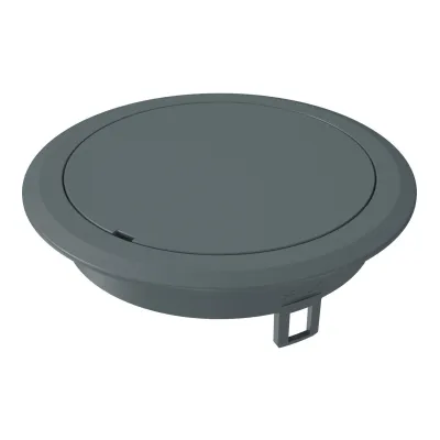BETTERMANN Blinddeckel GES R2B 7011 | rund | Kunststoff | 140 mm | eisengrau RAL7011 | für Hohl- & Doppelboden
