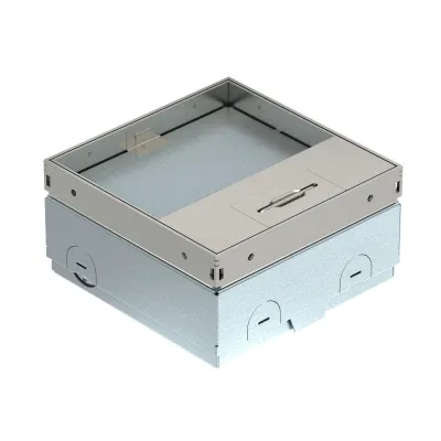 OBO BETTERMANN Bodensteckdose UDHOME-ONE GV15V 7368290 | 1x SCHUKO | quadratisch | Edelstahl | IP20 | 75mm Einbautiefe
