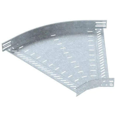 OBO BETTERMANN Bogen 45° RB 45 660 FT | Kabelrinne horizontal | 60x600 mm | Stahl feuerverzinkt | zink