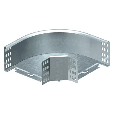 OBO Bettermann Bogen Kabelrinne RB 90 120 FS 7001916 | 90° horizontal | 110x200mm | Stahl bandverzinkt | silber