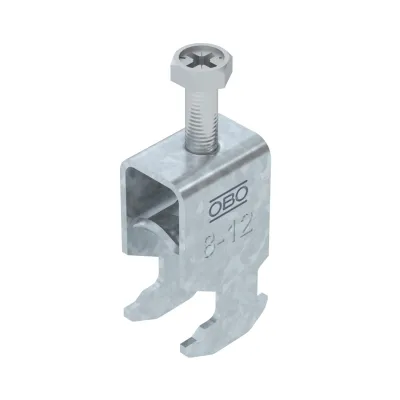 OBO BETTERMANN Bügelschelle BS-H1-M-12 FT 1186002 | Kabelschelle 8-12mm | Stahl verzinkt | C-Profilmontage | halogenfrei