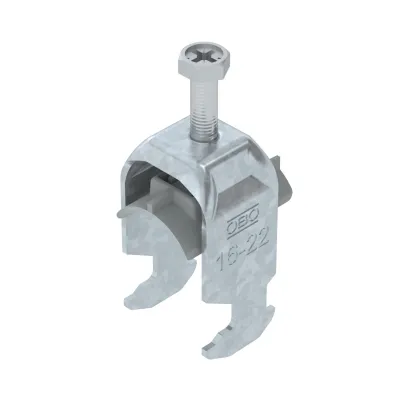 OBO Bettermann Bügelschelle BS-H1-K-22 FT 16-22mm | C-Profil | Stahl feuerverzinkt | Polypropylen | 1-fach | halogenfrei