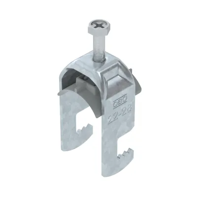 OBO BETTERMANN Bügelschelle BS-F1-K-28 FT | Kabelschelle 22-28mm | feuerverzinkt | C-Profil | halogenfrei