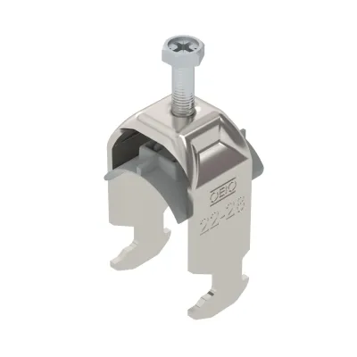 OBO BETTERMANN Bügelschelle BS-H1-K-28 A2 | Edelstahl 304 | C-Profil | 22-28mm | 1 Kabel | Polypropylen | halogenfrei