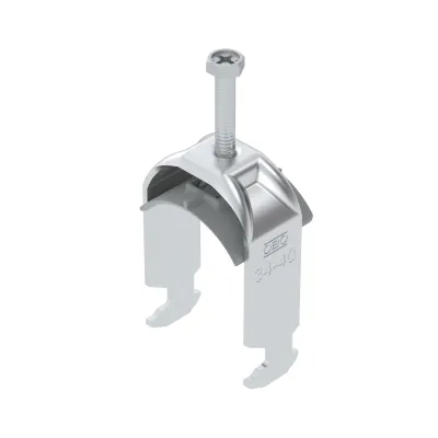 OBO Bettermann Bügelschelle BS-H1-K-40 ALU 1186436 | C-Profil | 34–40 mm | 1-fach | Aluminium | PP | halogenfrei
