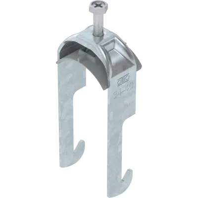 OBO Bettermann Bügelschelle BS-W1-K-40 FT 2056 | 34-40mm | Stahl verzinkt | 1 Kabel | Polypropylen | halogenfrei