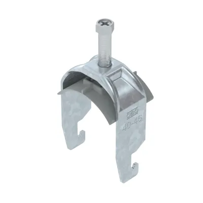 OBO BETTERMANN Bügelschelle BS-U1-K-46 FT 2056 | 40-46mm | Stahl feuerverzinkt | C-Profilschiene | 1 Kabel | halogenfrei