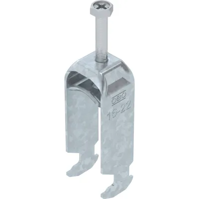 OBO BETTERMANN Bügelschelle BS-H2-M-22 FT | für C-Profilschiene | 16-22mm | 2-fach | Stahl verzinkt | halogenfrei