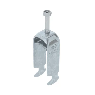 OBO BETTERMANN Bügelschelle BS-H2-M-22 FT | für C-Profilschiene | 16-22mm | 2-fach | Stahl verzinkt | halogenfrei