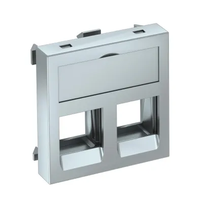 OBO BETTERMANN Datentechnikträger DTG-02C AL1 | Tragring 2-fach RJ45 | Typ C | 45x45mm | halogenfrei | alu