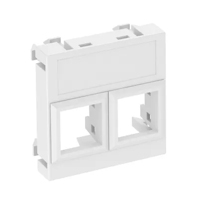 OBO Bettermann Datentechnikträger DTG-02LE RW1 6119304 | für 2 RJ45 Module LE | 45x45 mm | Kunststoff | reinweiß