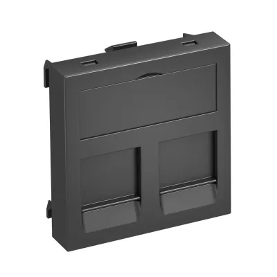 OBO Bettermann Datentechnikträger DTG-2C SWGR1 6119216 | 2-fach Keystone Modulträger | 45x45mm | schwarzgrau