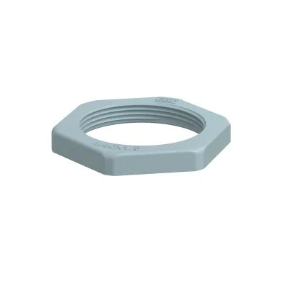 OBO BETTERMANN Gegenmutter 116 M40 SGR PA | M40 metrisches Gewinde | Polyamid | halogenfrei | silbergrau