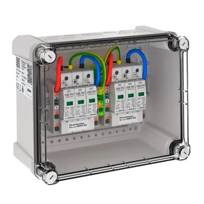 OBO Bettermann Generatoranschlusskasten PVG-C1000K 110 | DC-Stringbox Typ 2 | 2x1 PV-String | 1000V | IP67 | Kunststoff