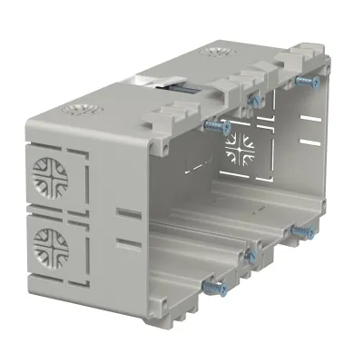 OBO BETTERMANN Geräte-Einbaudose 2390/8T2 | 2-fach | Frontmontage | Tragring | Kunststoff | steingrau RAL7030