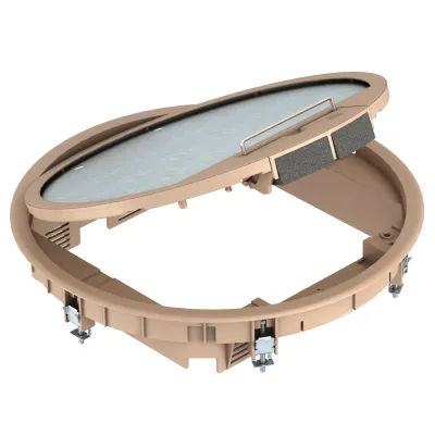 OBO Bettermann Geräteeinsatz GESR9 SR U 1019 | rund | 3 Gerätebecher | IP20 | Kunststoff | 324 mm | graubeige