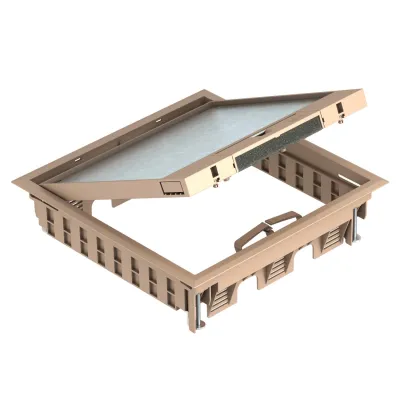 OBO Bettermann Geräteeinsatz GES9-3B U 1019 | Unterflurkanal | 3-fach | Kunststoff | 264x264 mm | graubeige