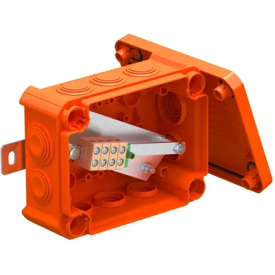 OBO BETTERMANN Kabelabzweigkasten T100ED 4x4AD | Abzweigdose IP66 | E90 | 150x116x68 mm | Kunststoff | pastellorange