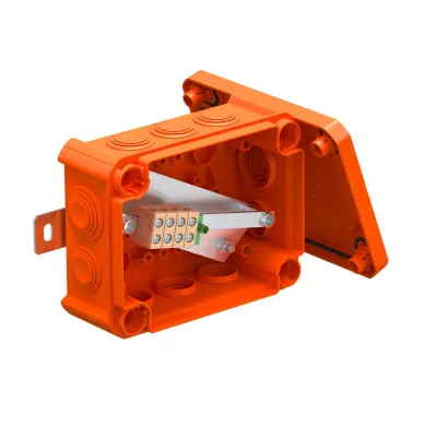 OBO BETTERMANN Kabelabzweigkasten T100ED 4x4AD | Abzweigdose IP66 | E90 | 150x116x68 mm | Kunststoff | pastellorange