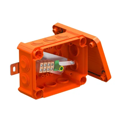 OBO Bettermann Kabelabzweigkasten T100ED 06A | IP66 | 150x116x67 mm | Kunststoff | E90 Funktionserhalt | pastellorange