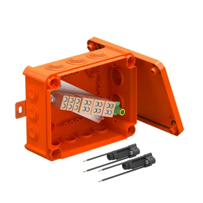 BETTERMANN Kabelabzweigkasten T160ED 10A2F | IP66 | Funktionserhalt E90 | 176x135x67mm | Kunststoff | pastellorange