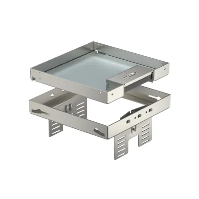 OBO Bettermann Kassette RKSN2 | Bodentank 200x200 mm | Edelstahl | Schnurauslass | Einbautiefe 105 mm