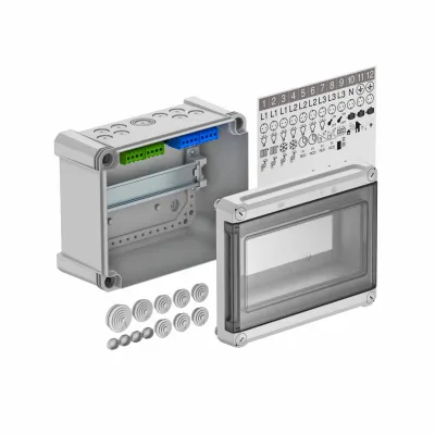 OBO Bettermann Kleinverteiler SDB 09 PS 2008808 | Aufputz | 1-reihig 9TE | IP66 | transparent | Kunststoff RAL7035