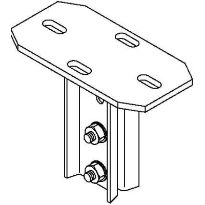 OBO Bettermann Kopfplatte für IS 8-Stiel KI 8 FTK LGR | Schraubkopfplatte 90° | Stahl beschichtet | RAL7035 lichtgrau