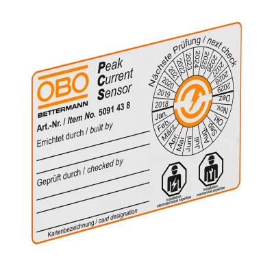 OBO BETTERMANN PCS Magnetkarte 5091438 | Peak-Current-Sensor | Blitzstrom-Erfassung | 10 Stück | digitale Auswertung