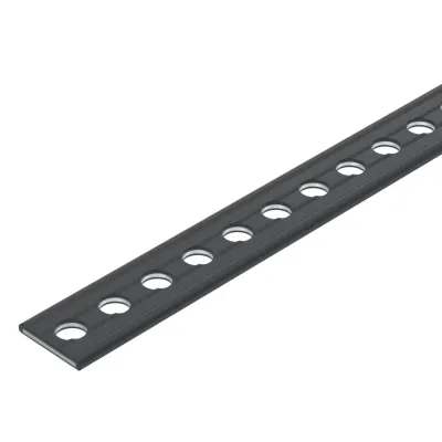OBO Bettermann Montageband MZ024 PE l 14 | gelocht | kunststoffummantelt | Stahl | 10m Rolle | 5,1mm Loch | schwarz