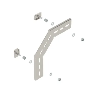 OBO BETTERMANN Montagewinkel MW 90 SL17 A2 6016278 | 90° vertikal | 170x170 mm | Edelstahl | rostfrei | für Gitterrinne